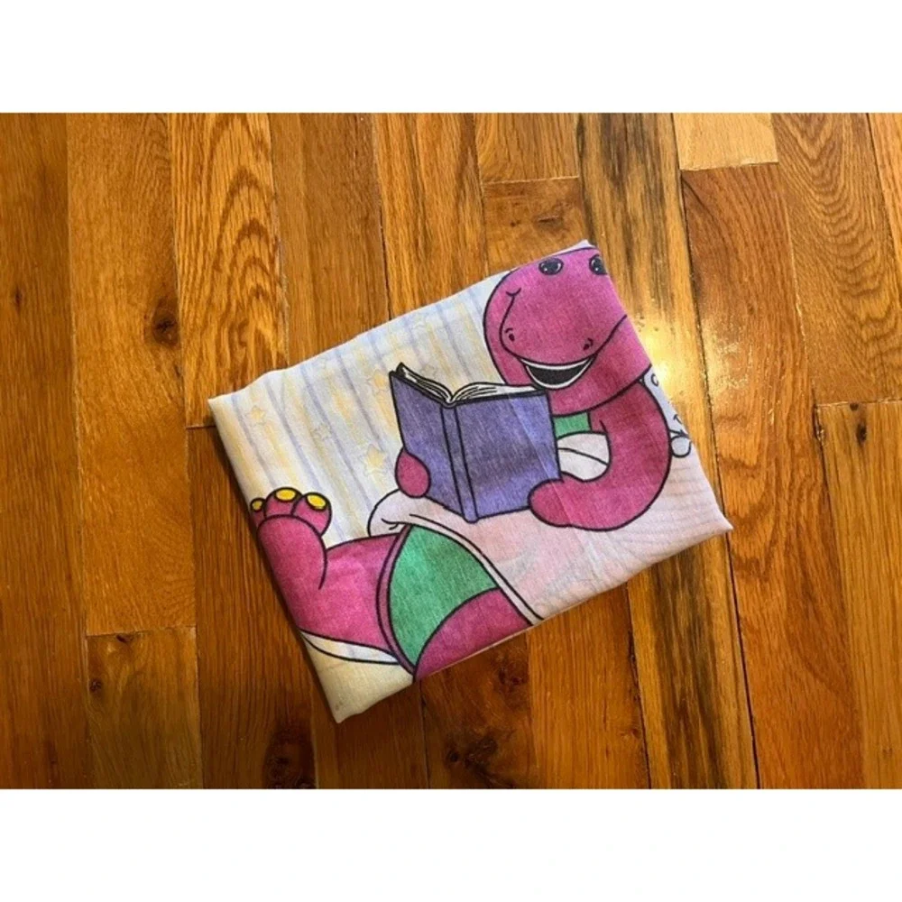 Vintage 1994 Bedtime‎ with Barney pillowcase Bibb company